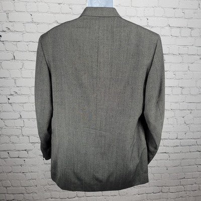 Pierre Cardin Grey 2 Button Ventless Notch Blazer Sport Coat Suit Jacket USA 42L