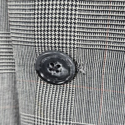 VTG Barrister Black White Glen Check 2 Button Notch Blazer Sport Coat USA 42