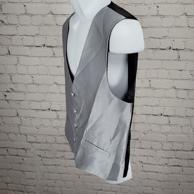 Calvin Klein Grey Silver Buttoned Lined Suit Vest Waistcoat Medium M