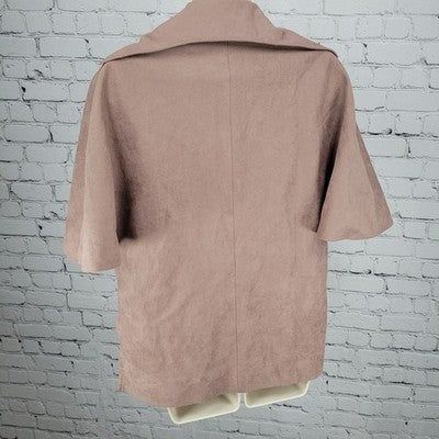 VTG Alorna Light Purple Faux Suede Short Sleeve Lined Lightweight Jacket Small S