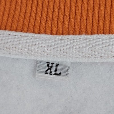 Tito's Vodka White Orange Pixel Print Embroidered Logo Pullover Sweatshirt XL