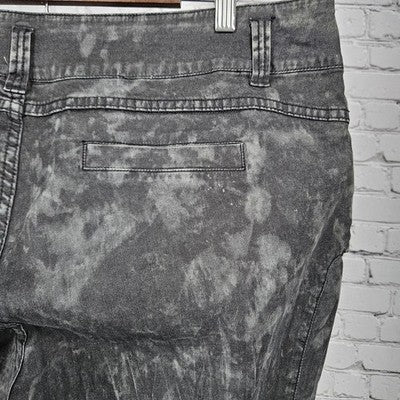 Soft Surroundings Grey Tie Dye Embroidered Rhinestone High Rise Jeans 18 (38x29)