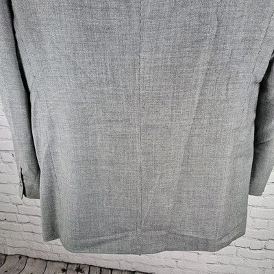 Stafford Grey 100% Wool 3 Button Ventless Notch Blazer Suit Sport Coat 42L