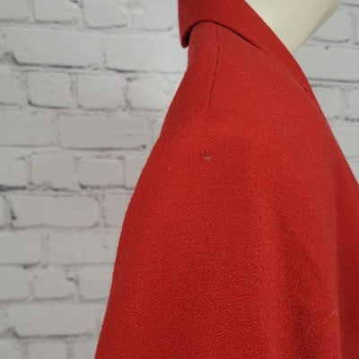 VTG SB Collection Red 100% Wool 3 Button Vented Notch Blazer Jacket USA 10