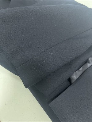 Stafford Navy Wool Blend Executive Classic Fit Hopsack Blazer Notch Stretch 54R