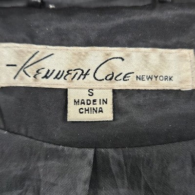 Kenneth Cole Black Down Feathers Insulated Zip Puffer Jacket Coat Parka Small S