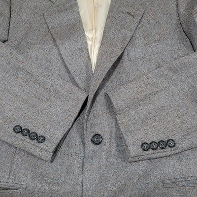 VTG Cardin Grey Brown Couture Collection 2 Button Notch Blazer Sport Coat USA 41