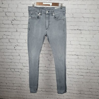 Rag & Bone Distressed Shadow Grey Fit 1 Skinny Stretch Denim Jeans 31 (30x31)