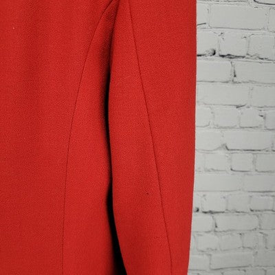 VTG SB Collection Red 100% Wool 3 Button Vented Notch Blazer Jacket USA 10