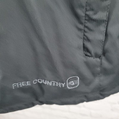 Free Country Black Insulated Removable Hood Inner Pockets Jacket Size Medium M