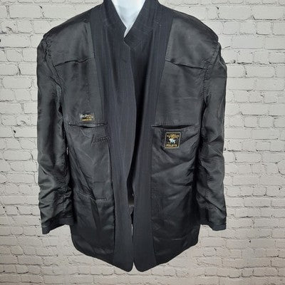 Hart Schaffner Marx Black 100% Wool Softly Tailored Blazer Sport Coat USA 44R