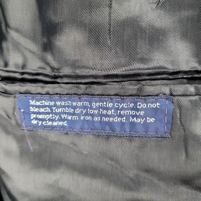 Towncraft Black 2 Button Single Vented Notch Washable Blazer Sport Coat USA 40