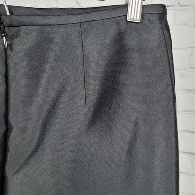 Adrianna Papell Evening Essentials Black Silk Blend Knee Length Straight Skirt 8