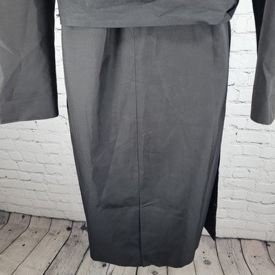 Caara Black Double Breasted Buttoned Belted Lightweight Trench Pea Coat Small S