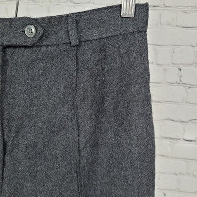 VTG Talbots Grey 100% Worsted Wool High Rise Lined Tapered Pants 8P (26x26)