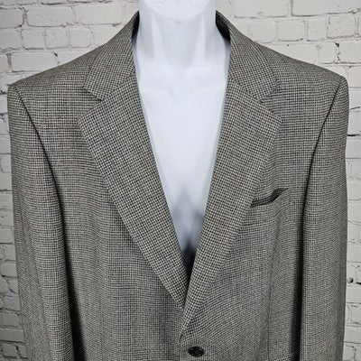 Jos A Bank Grey 100% Wool 2 Button Single Vented Notch Blazer Sport Coat 43R