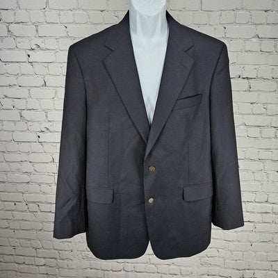 Brooks Brothers Navy 100% Wool Loro Piana Brookwood 2 Button Notch Blazer 42R