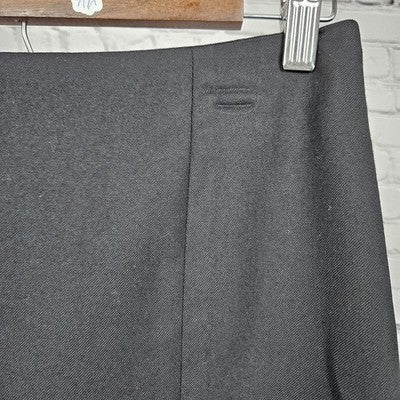 VTG Mikai Jerry Shabo Black Wool Back Slit Lined Pencil Straight Midi Skirt US 6