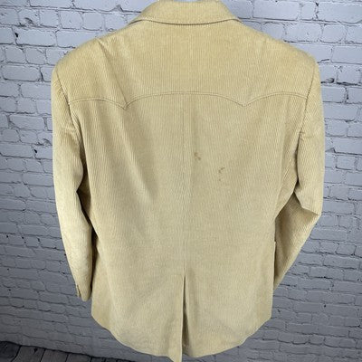Richman Tan Corduroy 2 Button Vented Blazer Sport Coat Poland Made Size 46L