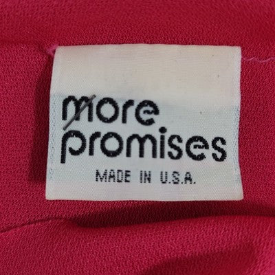VTG More Promises Pink 3/4 Sleeve Wrap Tie Blouson Midi Dress USA Made Size 14