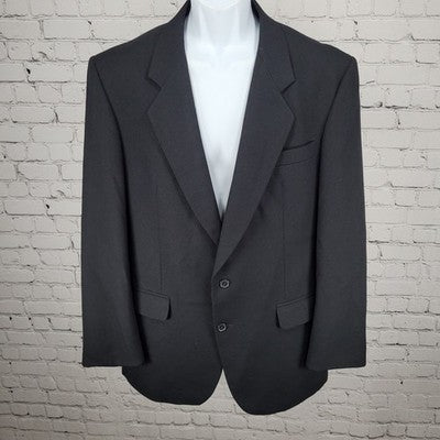 Alexandre Black 2 Button Single Vented Notch Blazer Sport Coat 42R Made In UK