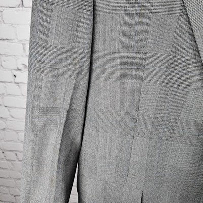 VTG Hart Schaffner Marx Grey Wool Blend Viracle Notch Blazer Sport Coat USA 44R