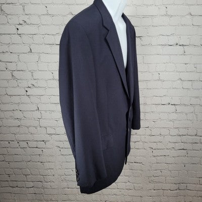 Jos A Bank Navy 100% Wool 2 Button Single Vented Notch Blazer Sport Coat 42R