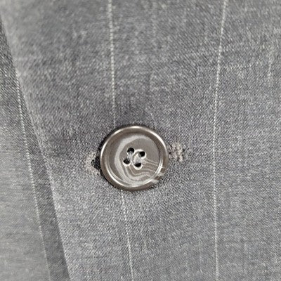 Jack English Grey 100% Wool Pinstriped 2 Button Ventless Blazer Sport Coat 42L