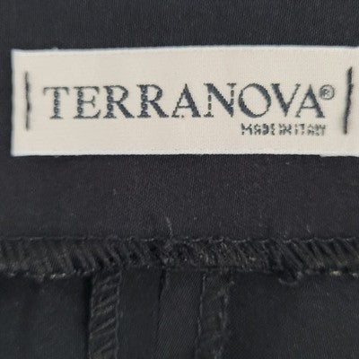 Terranova Black Back & Front Slit Straight Skirt Italy Made Size Large L (30x24)