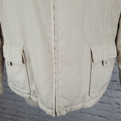 Lyle & Scott Beige Duck Down Insulated Quilted Full Zip Jacket Small S