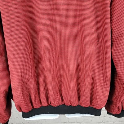 VTG ‘99 Portfolio Golf Classic Red Black Houndstooth Pullover Light Jacket US XL