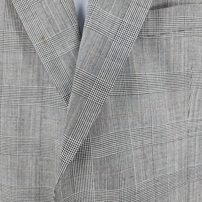 VTG Barrister Black White Glen Check 2 Button Notch Blazer Sport Coat USA 42