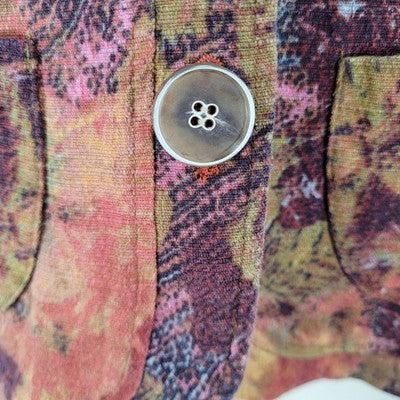 Coldwater Creek Multicolor Cotton Stretch Lightweight Buttoned Jacket Size 6P