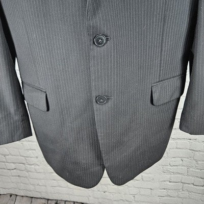 Jos A Bank Black 100% Wool Tailored Fit Travelers 2 Button Blazer Sport Coat 43R