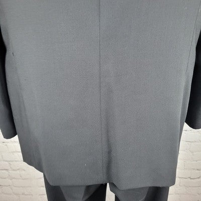 Paulo Solari Black 100% Wool Athletic Fit Full Suit Set Jacket 40L Pants 32x31