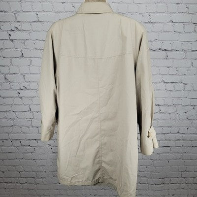 London Fog Beige Limited Edition Buttoned Removable Plaid Liner Trench Coat 10R