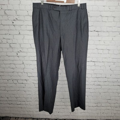 Brooks Brothers 364 Stretch Grey Wool Blend Flat Front Dress Pants Size (34x30)