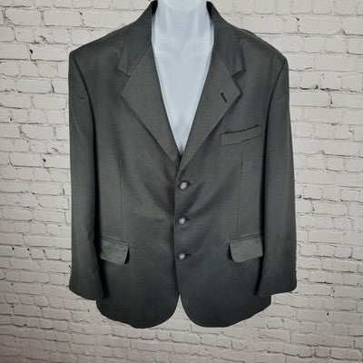 Wall Street Collection Grey 3 Button Notch Blazer Sport Coat USA Made Size 44R