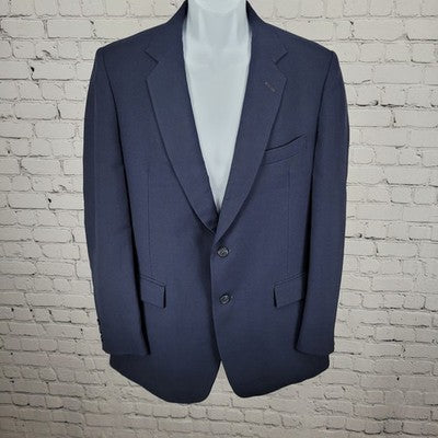 Cellini Collection Navy 2 Button Double Vented Notch Blazer Sport Coat 40R
