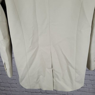 Avenue Beige 3 Button Single Vented Peak Blazer Jacket Size Large L