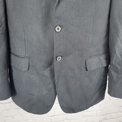Joseph Abboud Grey 100% Wool Pinstriped 2 Button Blazer Sport Coat USA Made 40R