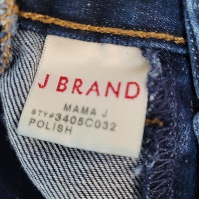 J Brand Mama J Dark Wash Straight Leg Maternity Jeans USA Made Size 25 (32x30)