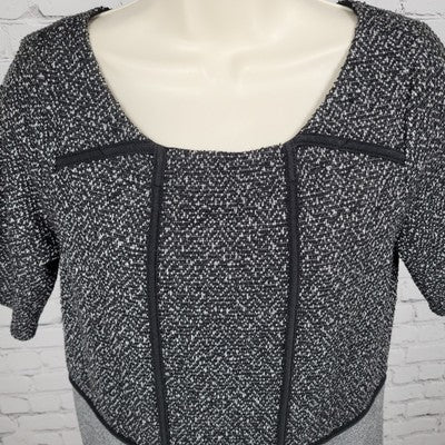 Meadow Rue Anthropologie Black & White Textured Sweater Shift Dress Size Small S