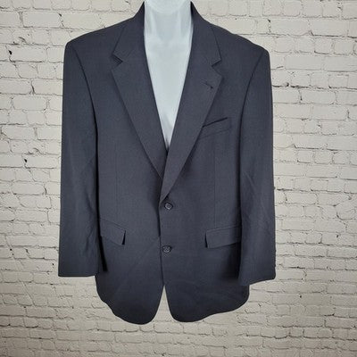 Austin Reed Navy 2 Button Notch Lapel Vented Blazer Sport Coat Jacket USA 44R