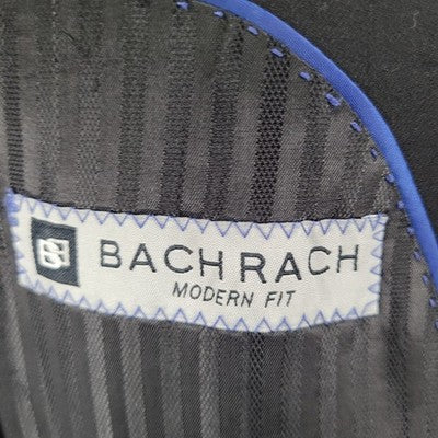 Bachrach Black 100% Wool Modern Fit 2 Button Double Vented Notch Blazer Size 42L