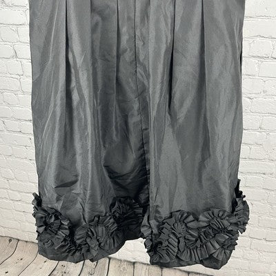 Night Way Collection Black Sleeveless Pleated Ruffle A-Line Formal Dress Size 12