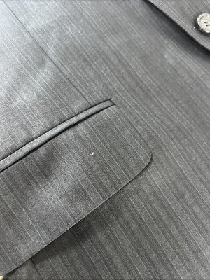 Turtle Black Stripe Italian Fit 2 Button Notch Vented Blazer Sport Coat Size 40R