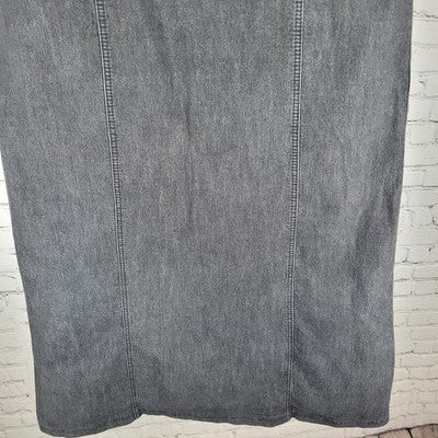 Gerry Weber Grey Denim Embellished Back Pockets Unlined Jean Maxi Skirt Size 10