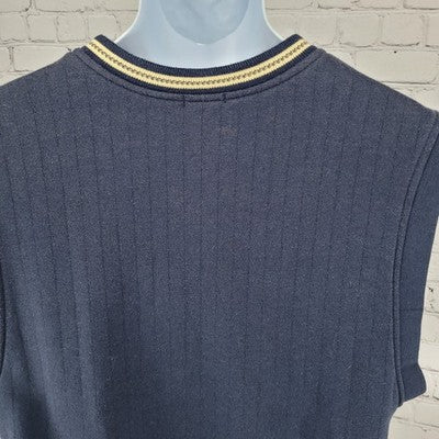 VTG Australian Open Navy Embroidered Logo V Neck Sweatshirt Vest Small S