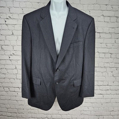 Jos A Bank Black 100% Signature Collection Button Notch Blazer Sport Coat 46R